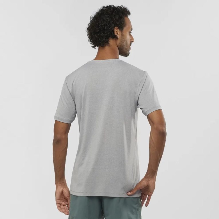 Light Grey Salomon Agile Training Short Sleeve Men's T-Shirts | IE CA2185